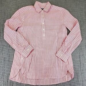 UNTUCKit Lauren Shirt Womens Size XS Relaxed Pink Striped Long Sleeve Button Up